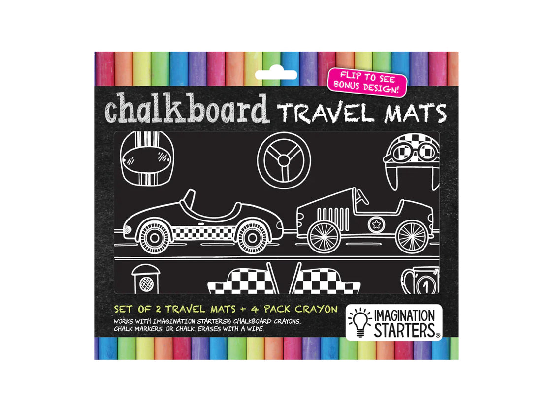 Imagination Starters Chalkboard Race Day Travel Mats Set