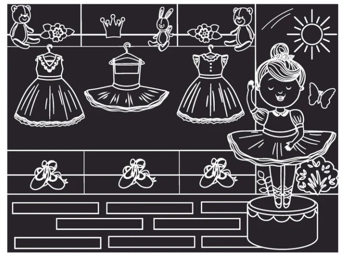 Imagination Starters - Chalkboard Placemat Ballerina set