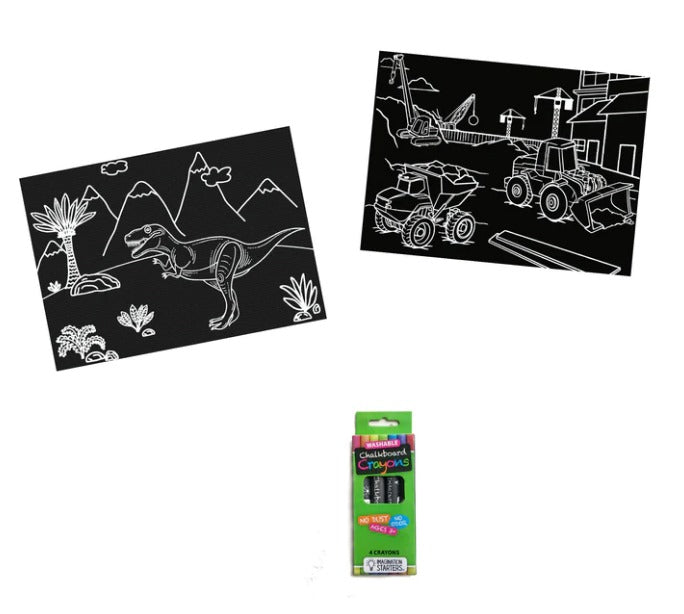 Imagination Starters - Chalkboard Mini Dino & Trucks