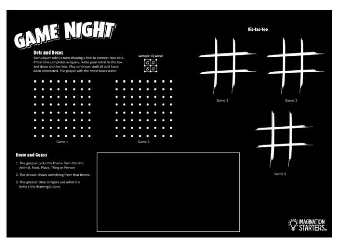Game Night Placemat - Imagination Starters