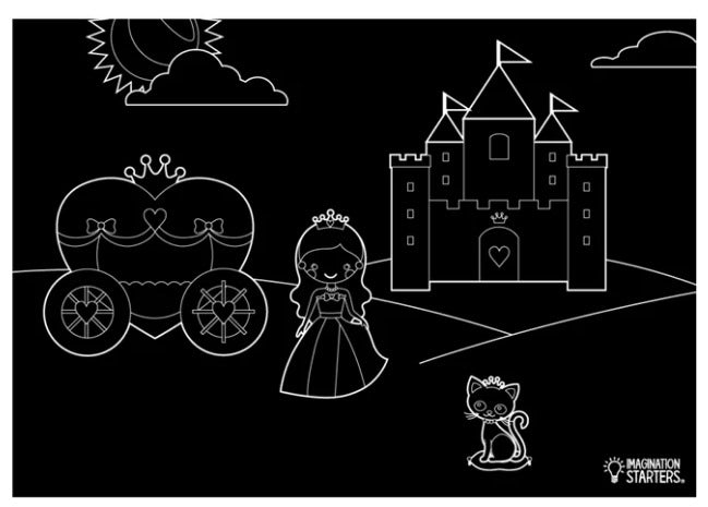 Imagination Starters - Chalkboard Placemat Princess